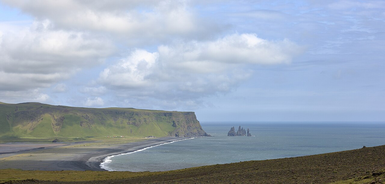 Reynisfjara black sand beach and Reynisdrangar sea stacks, Iceland